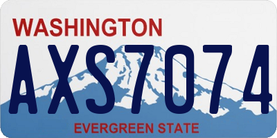 WA license plate AXS7074