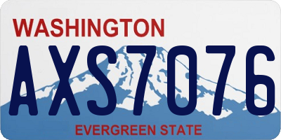 WA license plate AXS7076
