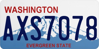 WA license plate AXS7078