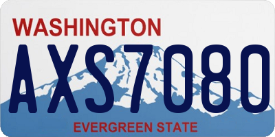 WA license plate AXS7080