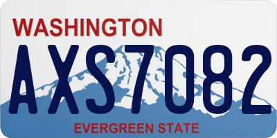 WA license plate AXS7082