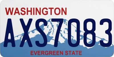 WA license plate AXS7083