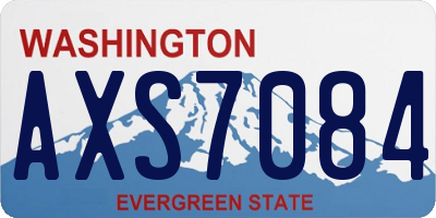 WA license plate AXS7084