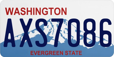 WA license plate AXS7086