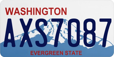 WA license plate AXS7087