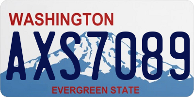 WA license plate AXS7089