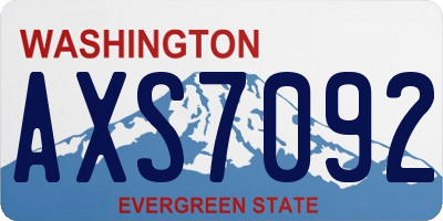 WA license plate AXS7092