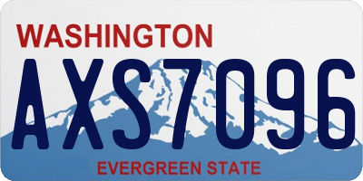 WA license plate AXS7096