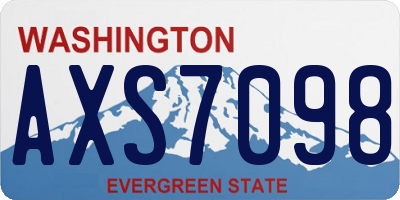 WA license plate AXS7098