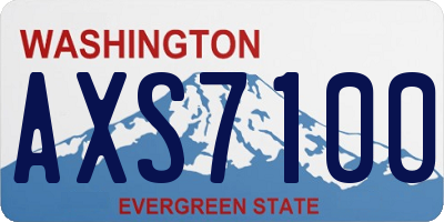 WA license plate AXS7100