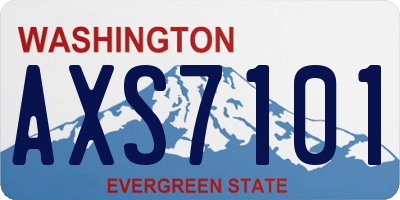 WA license plate AXS7101