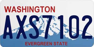 WA license plate AXS7102