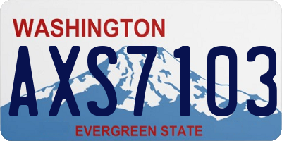 WA license plate AXS7103
