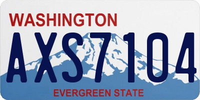 WA license plate AXS7104