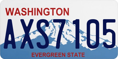 WA license plate AXS7105