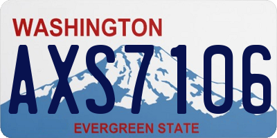 WA license plate AXS7106