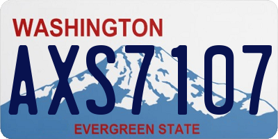 WA license plate AXS7107
