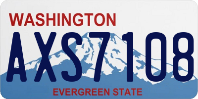WA license plate AXS7108