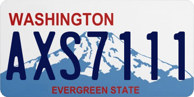 WA license plate AXS7111
