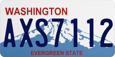WA license plate AXS7112