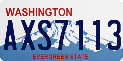 WA license plate AXS7113