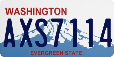 WA license plate AXS7114