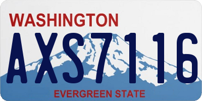 WA license plate AXS7116