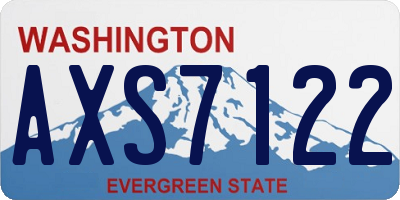 WA license plate AXS7122