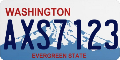 WA license plate AXS7123