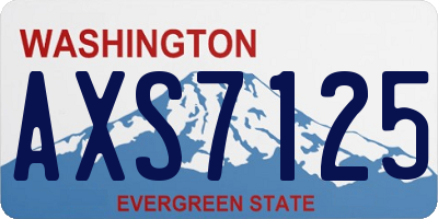 WA license plate AXS7125