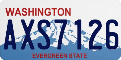 WA license plate AXS7126