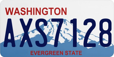 WA license plate AXS7128