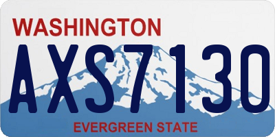 WA license plate AXS7130