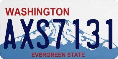WA license plate AXS7131