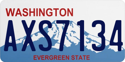 WA license plate AXS7134