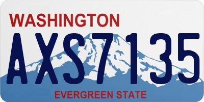 WA license plate AXS7135