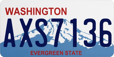 WA license plate AXS7136