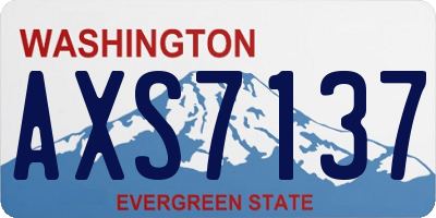WA license plate AXS7137