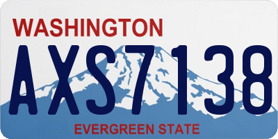 WA license plate AXS7138