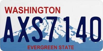 WA license plate AXS7140