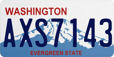 WA license plate AXS7143