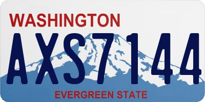 WA license plate AXS7144