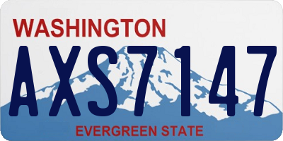 WA license plate AXS7147