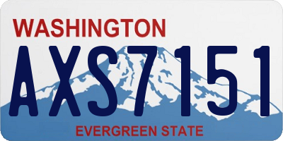 WA license plate AXS7151