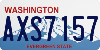 WA license plate AXS7157