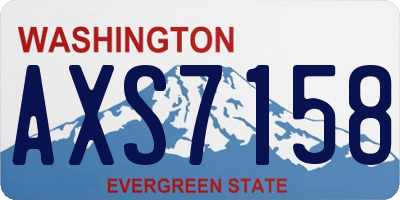 WA license plate AXS7158