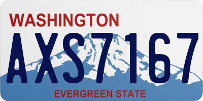 WA license plate AXS7167