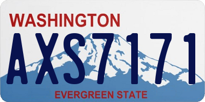 WA license plate AXS7171