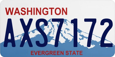 WA license plate AXS7172