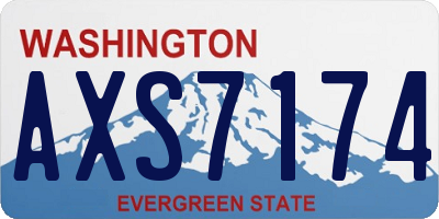 WA license plate AXS7174